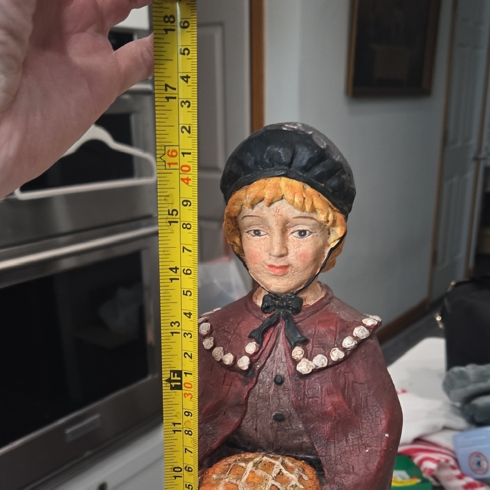 Source Unknown Sculpture with Black Hat and Red Coat
